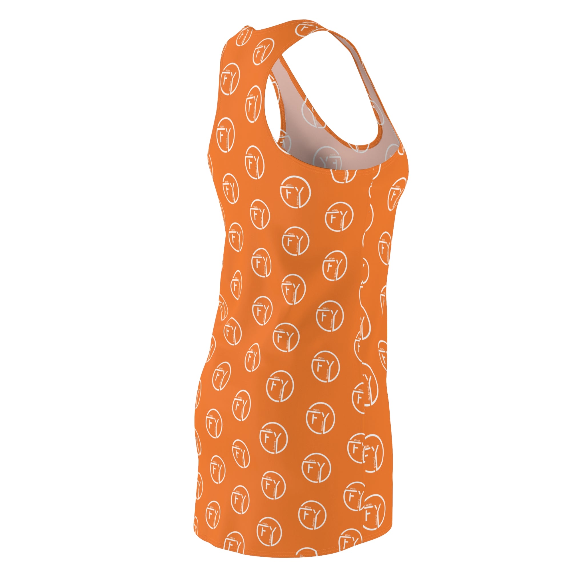 FOY motif Women's Orange Cut & Sew Racerback Dress (AOP)